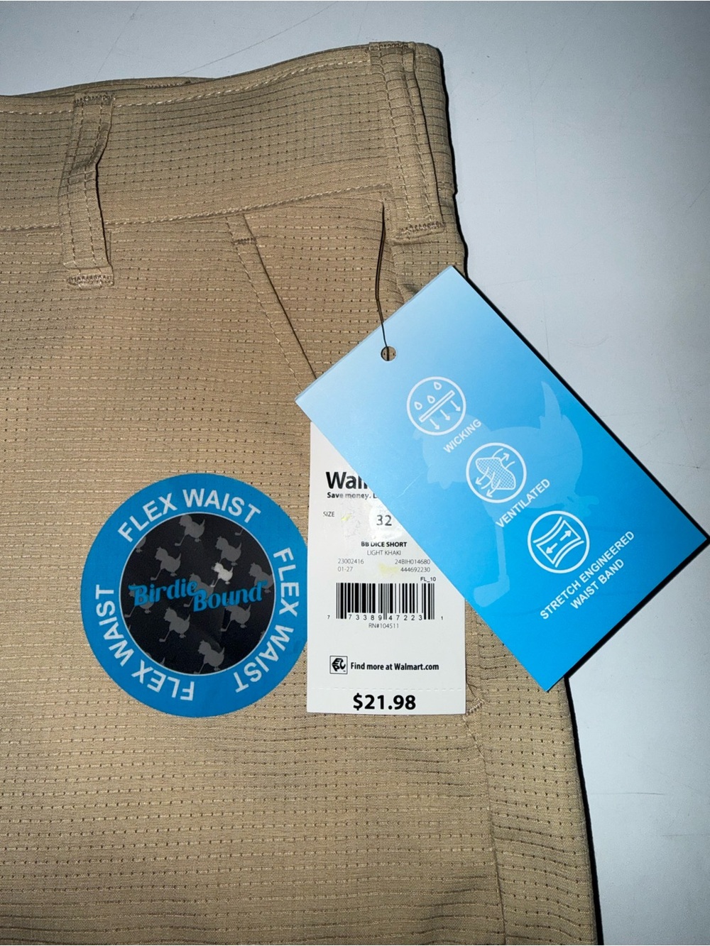 Men's Tan Flex-Waist Performance Shorts - Picture 3 of 6